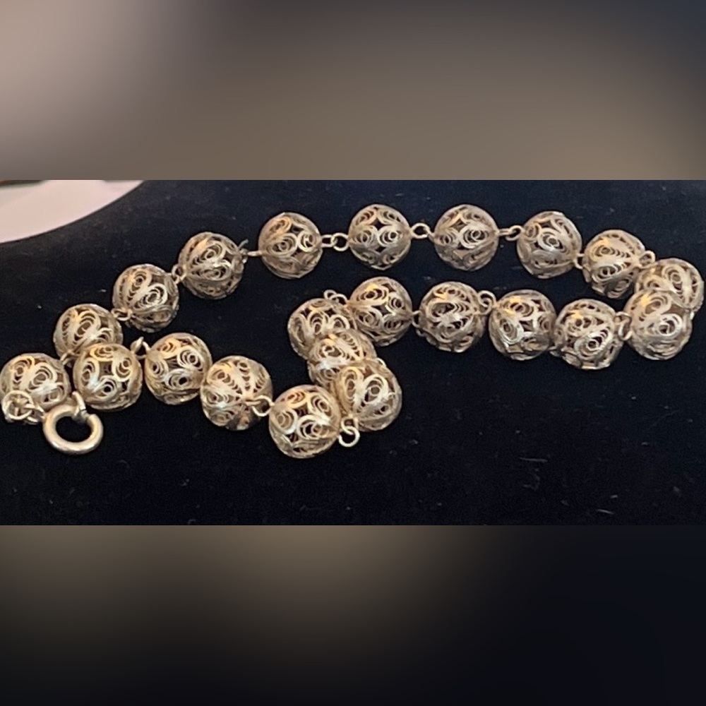 Vintage Gold Filigree Anklet XL